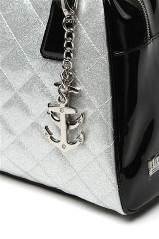 Lux de Ville Bon Voyage Tote Black and Silver Sparkle Purse