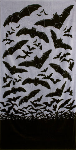 Bats In the Belfry Beach Towel Grey and Black