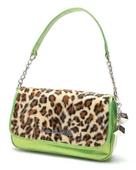Lux de Ville Lucky Me Large Tote Bag Purse with Dice in Lime Green