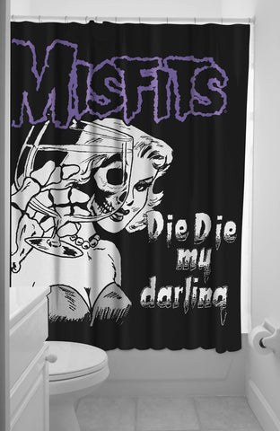 Misfits Die Die My Darling Shower Curtain with Rings