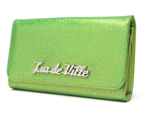 Lux de Ville Miss Lux Wallet in Lime Green Sparkle
