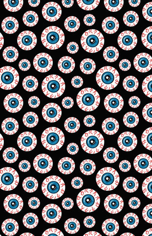 Optical Delusion Eyeball Shower Curtain with Rings