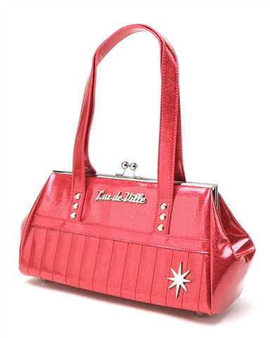 Lux de Ville Starlite Kiss Lock Purse in Pink Sparkle