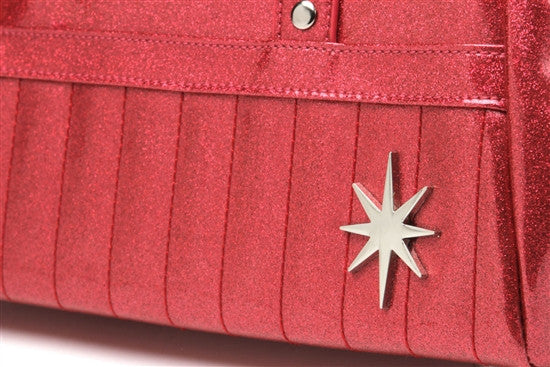 Lux de Ville, Bags, Lux De Ville Red Shimmer Sparkle Stardust Kiss Lock  Closure Handbag Purse