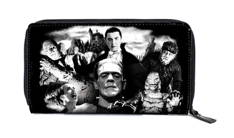 Universal Monsters Womens Monster Collage Zip Around Wallet