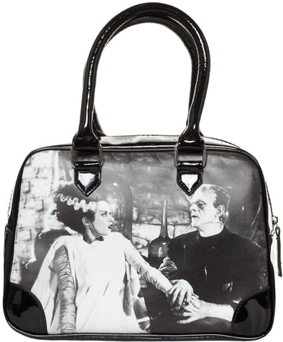 We Belong Dead Bride of Frankenstein Purse in Black and White