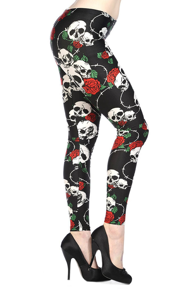 Skull Roses Leggings