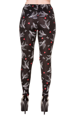 Swallows and Hearts Leggings