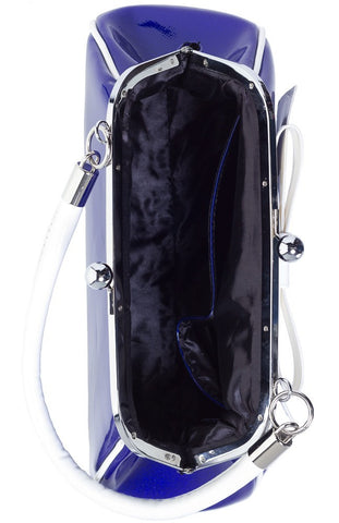 Sourpuss Super Floozy Kiss Lock Purse Blue and White