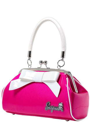 Sourpuss Super Floozy Kiss Lock Purse in Raspberry