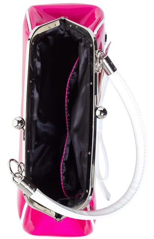 Sourpuss Super Floozy Kiss Lock Purse in Raspberry