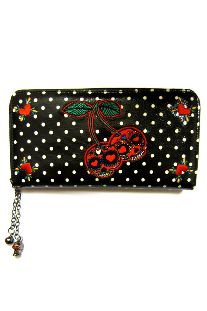 Cherry Skull Polka Dot Wallet