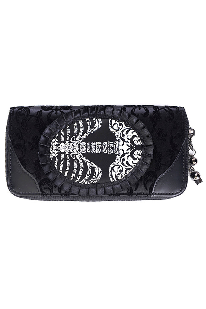 Ivy Black Skeleton Ribcage Lace Wallet